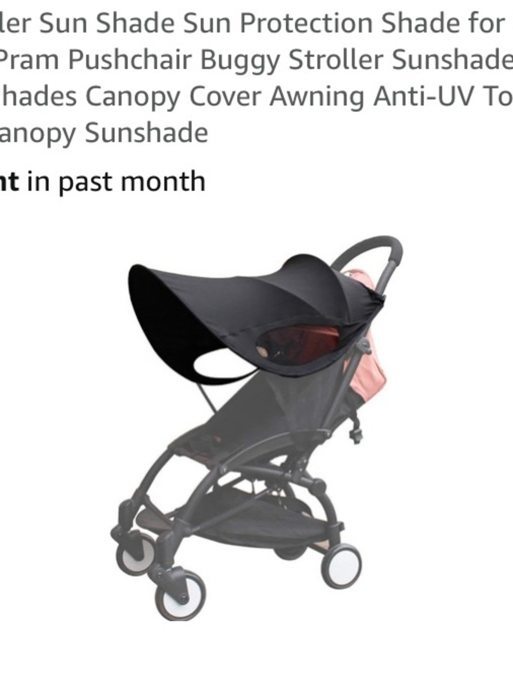 Black Stroller Sun Shade Canopy